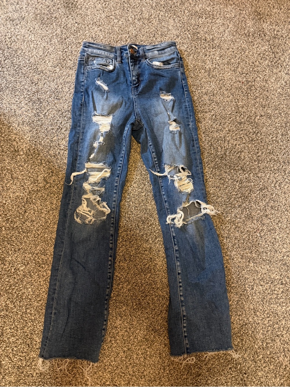 Flying Monkey- Distressed High-Rise Blue Women's Jeans